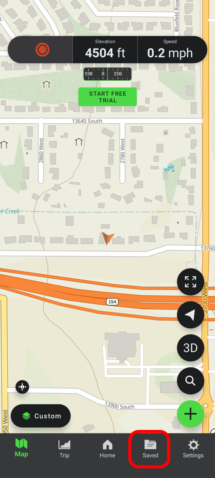 Screenshot of exporting as GPX