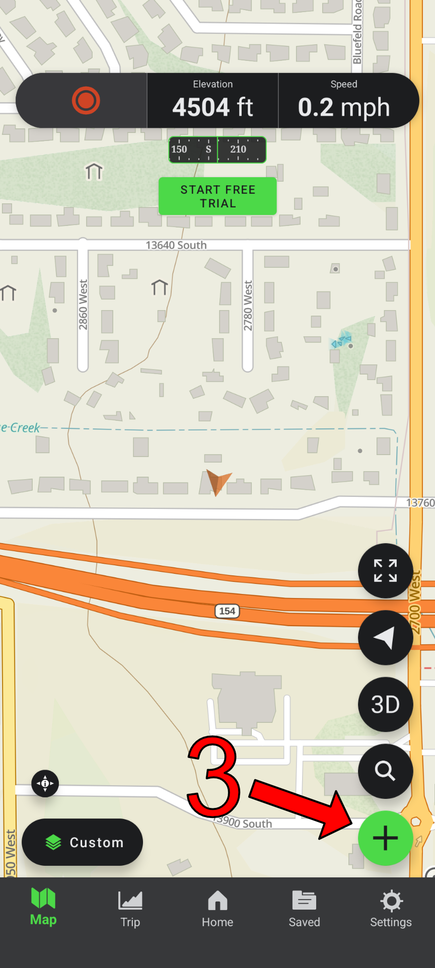 Screenshot of adding a waypoint