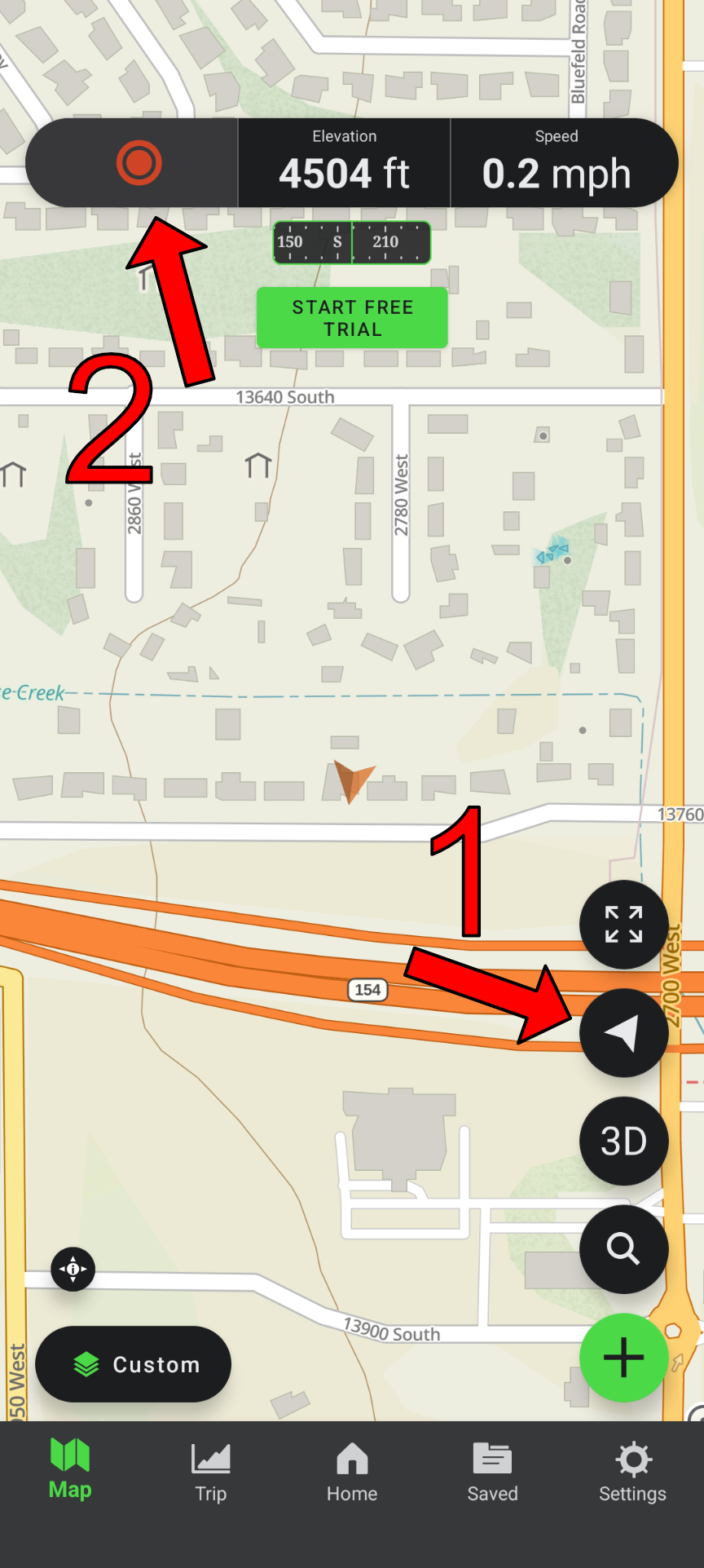 Screenshot of the record button